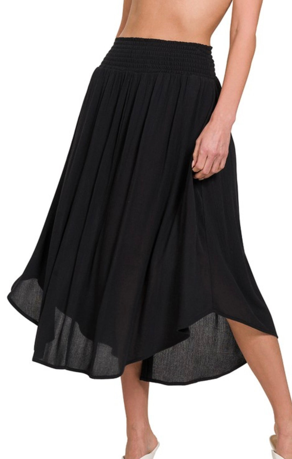 Black midi skirt