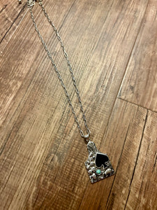 Cattle tag spade necklace
