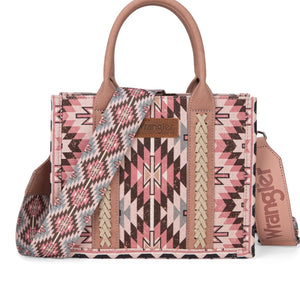 Wrangler Pink, cream & grey Aztec tote
