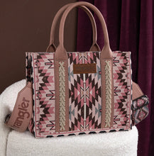 Load image into Gallery viewer, Wrangler Pink, cream &amp; grey Aztec tote

