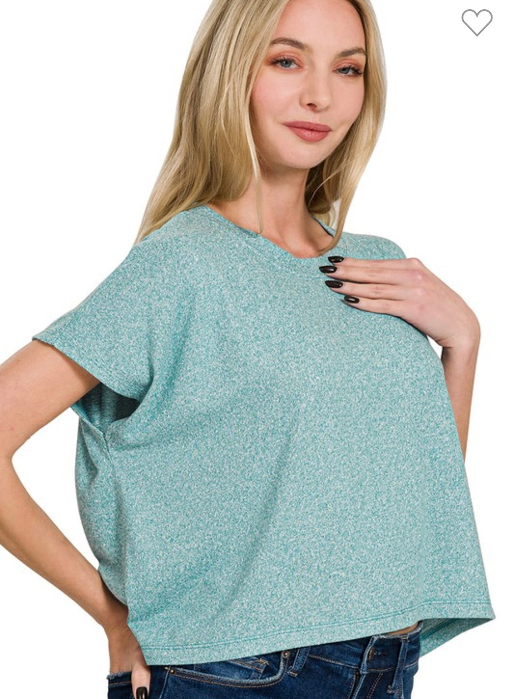 Blue & white heathered short sleeve t-shirt