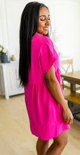 Load image into Gallery viewer, Hot pink short sleeve dress
