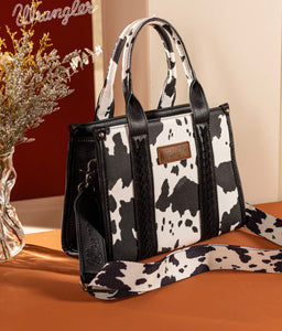 Black & White Cowprint Wrangler Tote
