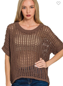 Coco Brown open knit sweater
