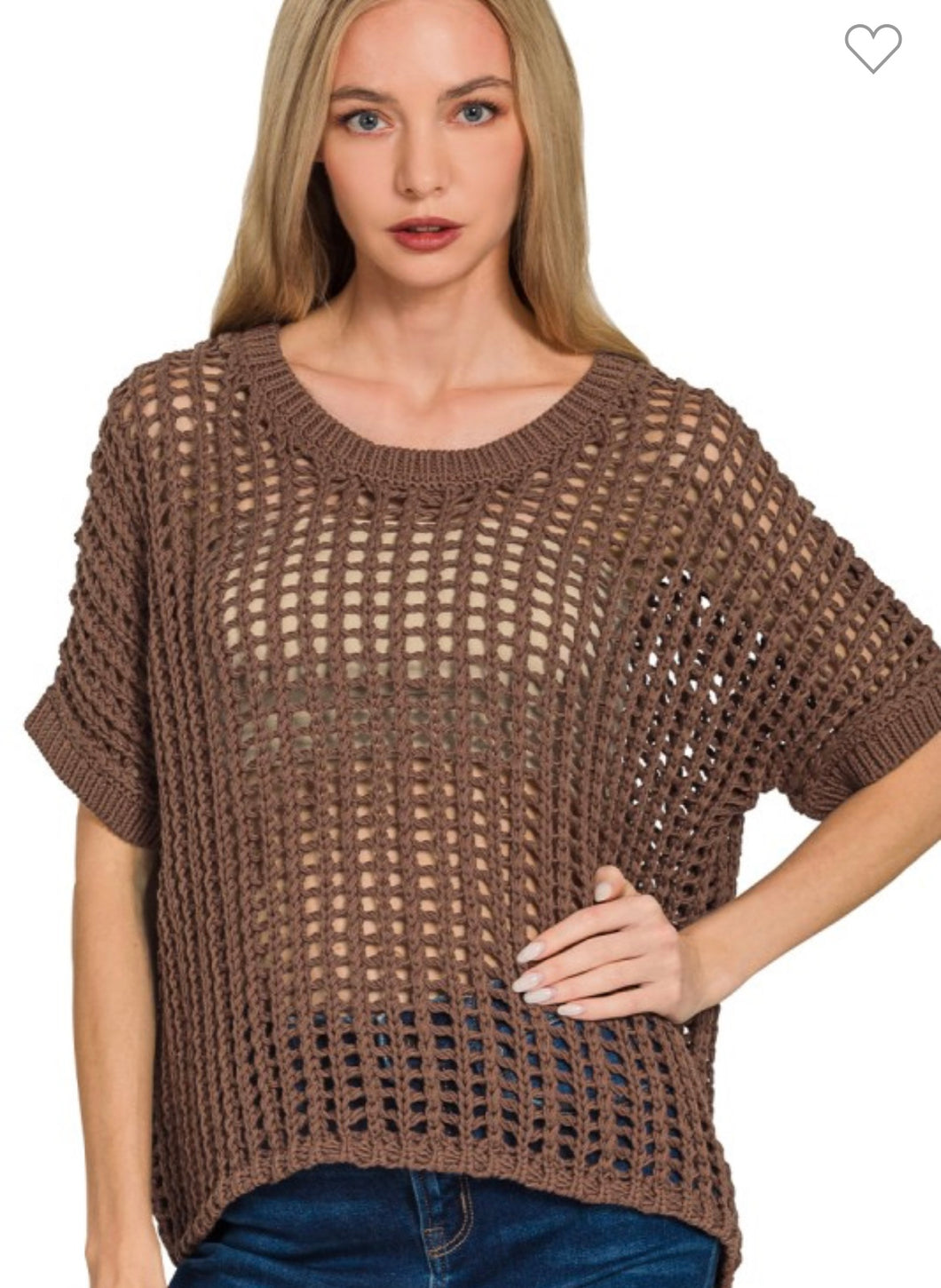 Coco Brown open knit sweater