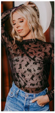Load image into Gallery viewer, Black on black boot mesh long sleeve top
