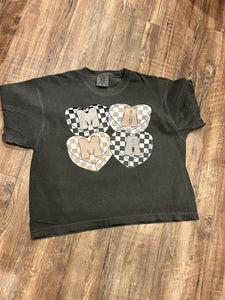 Pepper checkered mama heart t-shirt