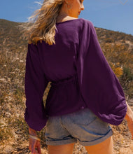 Load image into Gallery viewer, Dark purple long sleeve top
