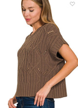 Load image into Gallery viewer, Brown sweater knit short sleeve top
