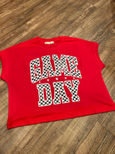 Load image into Gallery viewer, Red Checkered Game Day t-shirt
