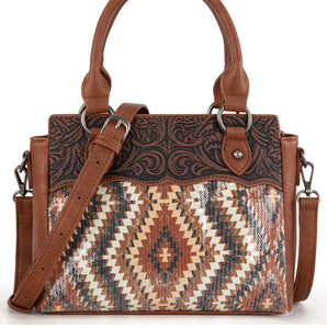 Brown Aztec sequin tooled purse Montana west