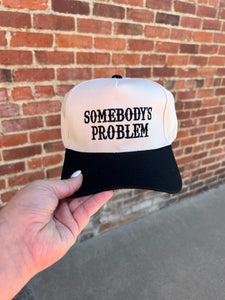 Ivory & Black Somebody’s Problem embroidered hat