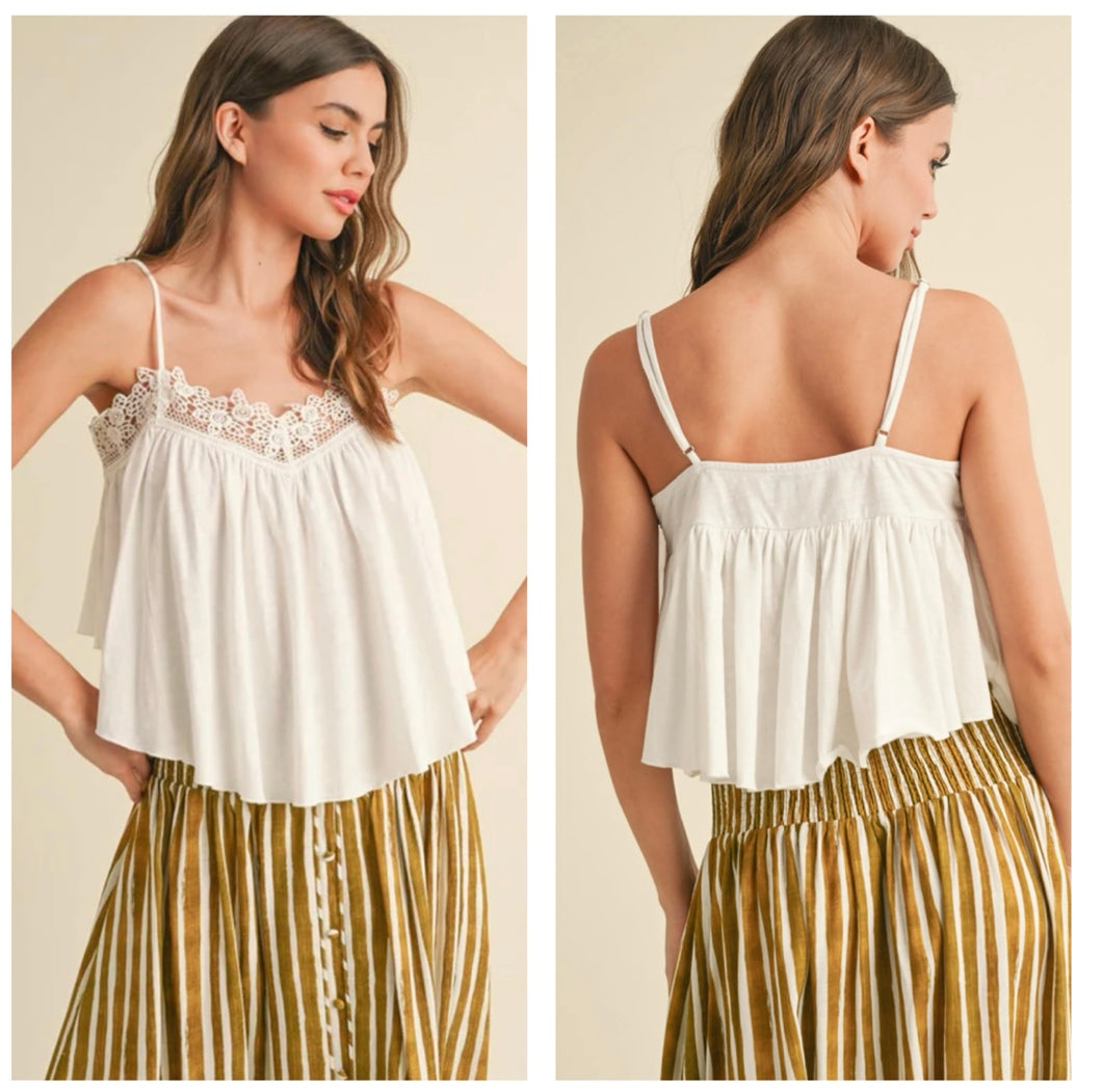 White crotchet tank
