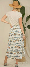 Load image into Gallery viewer, Cream wild horses maxi skirt

