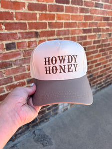 Ivory & Mocha Howdy Honey embroidered hat