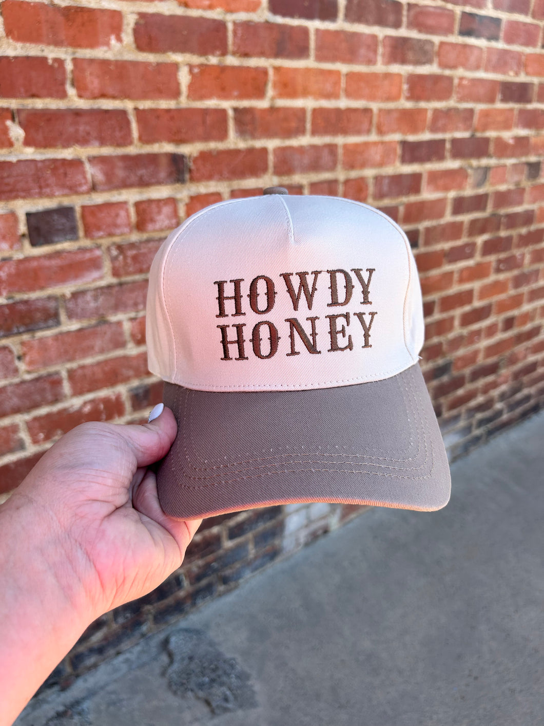 Ivory & Mocha Howdy Honey embroidered hat