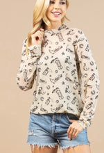 Load image into Gallery viewer, Cream with black boots &amp; spurs mesh top
