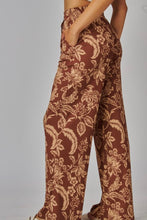 Load image into Gallery viewer, Brown &amp; mocha paisley fall palazzo pants
