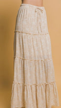 Load image into Gallery viewer, Taupe &amp; white ditzy floral maxi skirt

