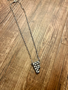 Checkered Initial Necklaces