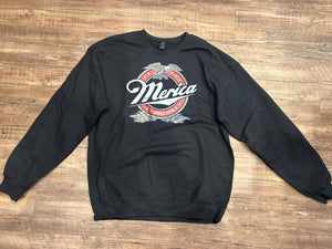 Black merica beer logo crewneck