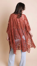 Load image into Gallery viewer, Rust lace medallion kimono
