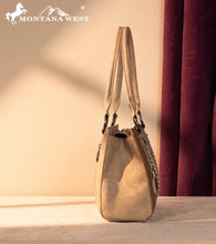 Load image into Gallery viewer, Brown &amp; Tan boot stitch embroidered purse Montana west
