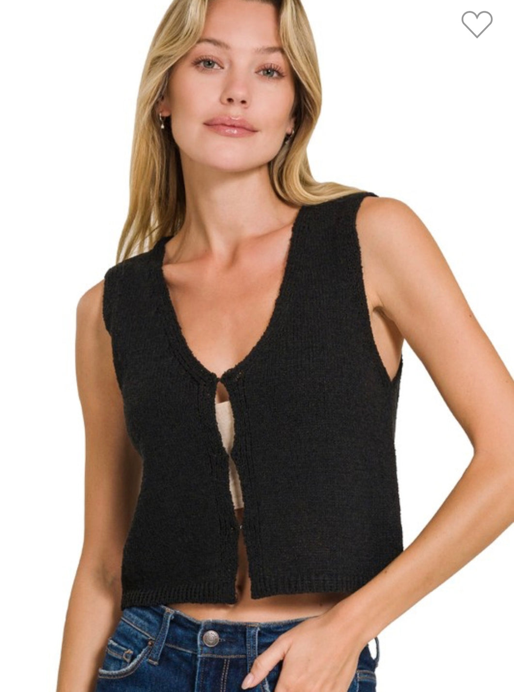 Black knit sweater vest