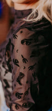 Load image into Gallery viewer, Black on black boot mesh long sleeve top

