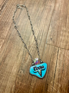 Coors Steerhead Teal Necklace (matte)
