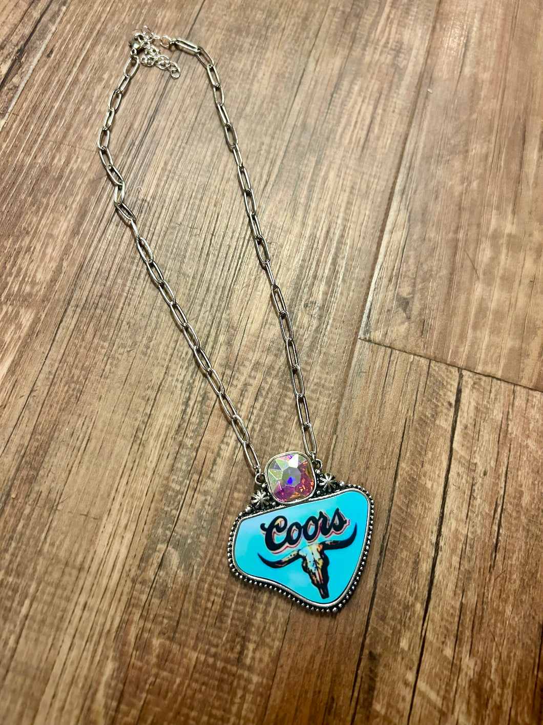 Coors Steerhead Teal Necklace (matte)