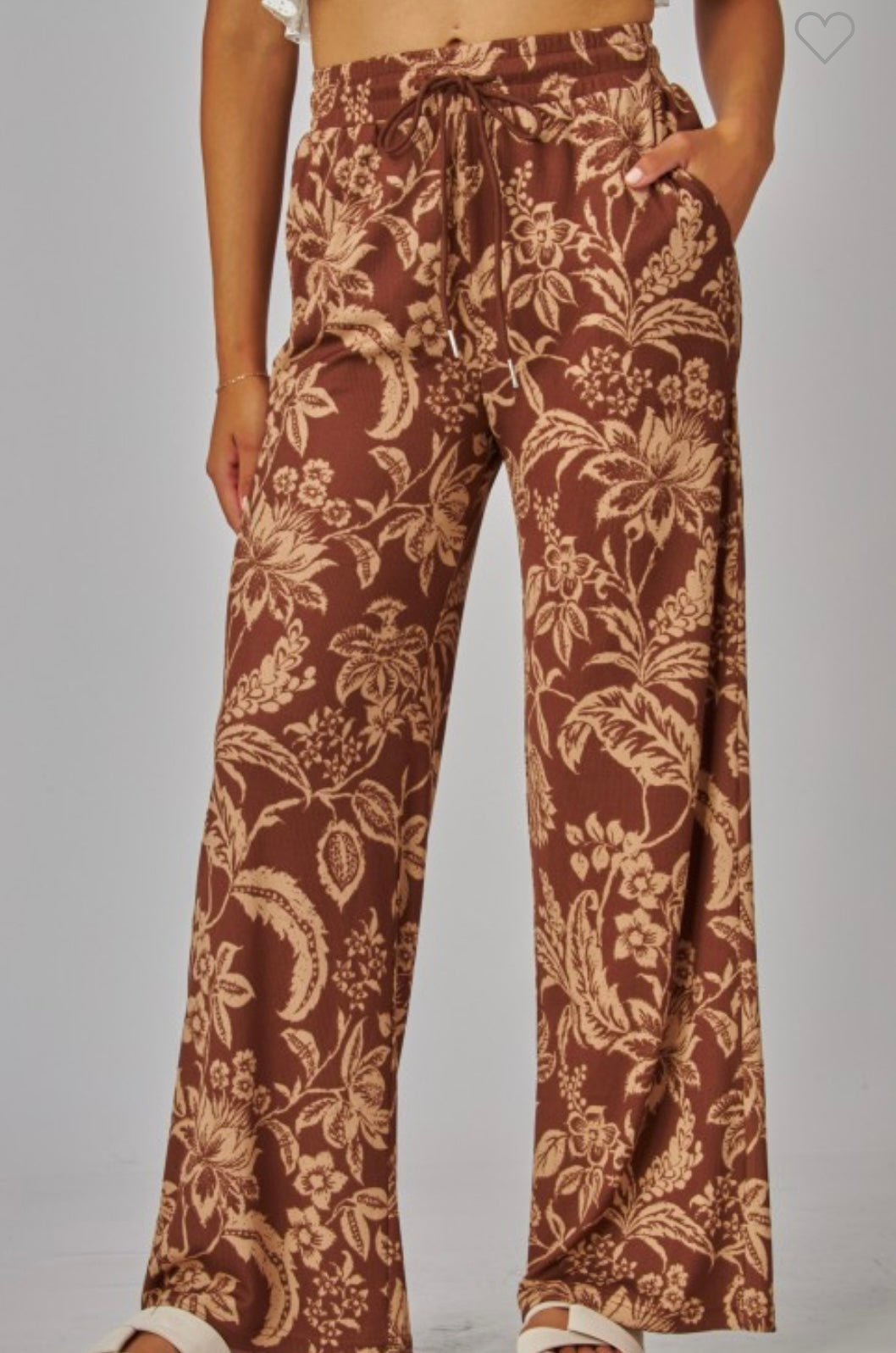 Brown & mocha paisley fall palazzo pants