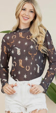 Load image into Gallery viewer, Black with saddle brown &amp; cream western mesh
