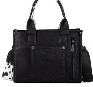 Black & White Cowprint Wrangler Tote