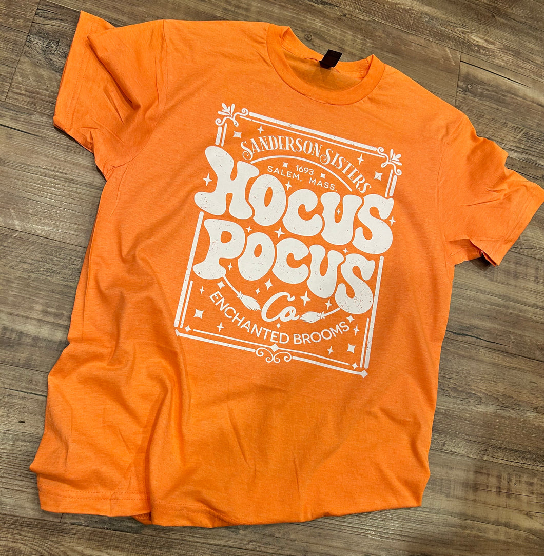 Orange & white witch Halloween short sleeve t-shirt