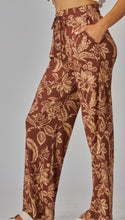 Load image into Gallery viewer, Brown &amp; mocha paisley fall palazzo pants
