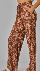 Brown & mocha paisley fall palazzo pants