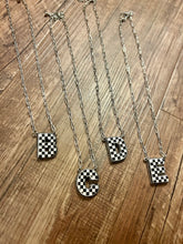 Load image into Gallery viewer, Checkered Initial Necklaces
