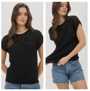 Black knit sweater top