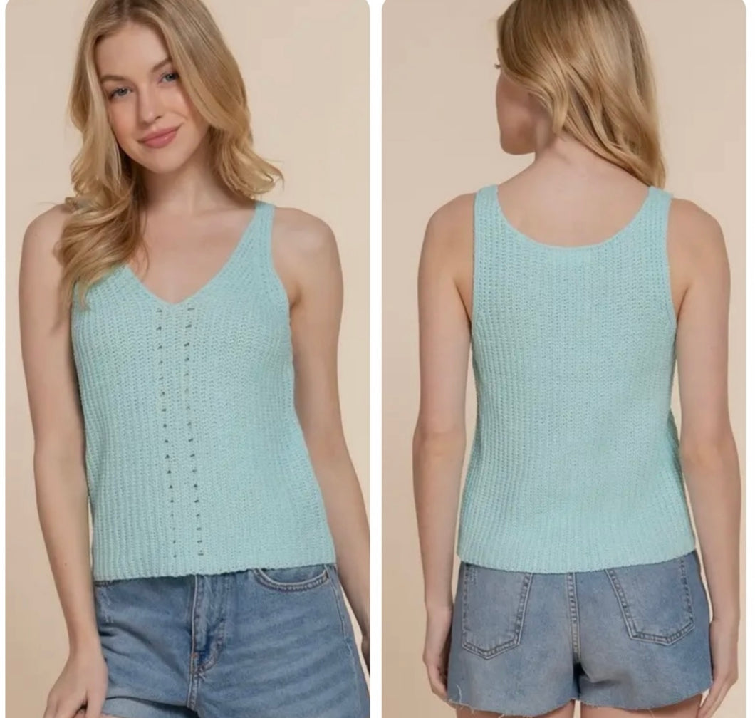 Mint sweater tank top