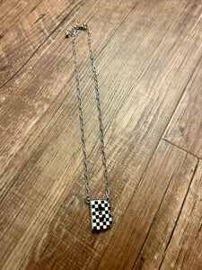 Checkered Initial Necklaces