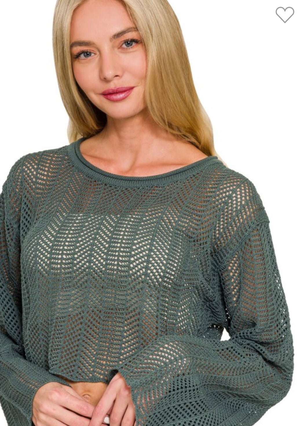 Ash jade open knit crotchet sweater