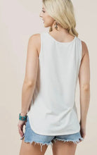 Load image into Gallery viewer, Cream with brown &amp; rust Aztec steerhead tank top
