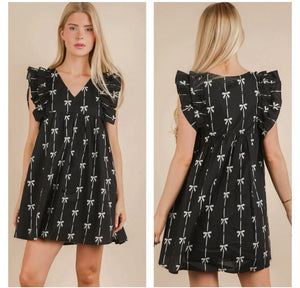 Black with cream bows dress