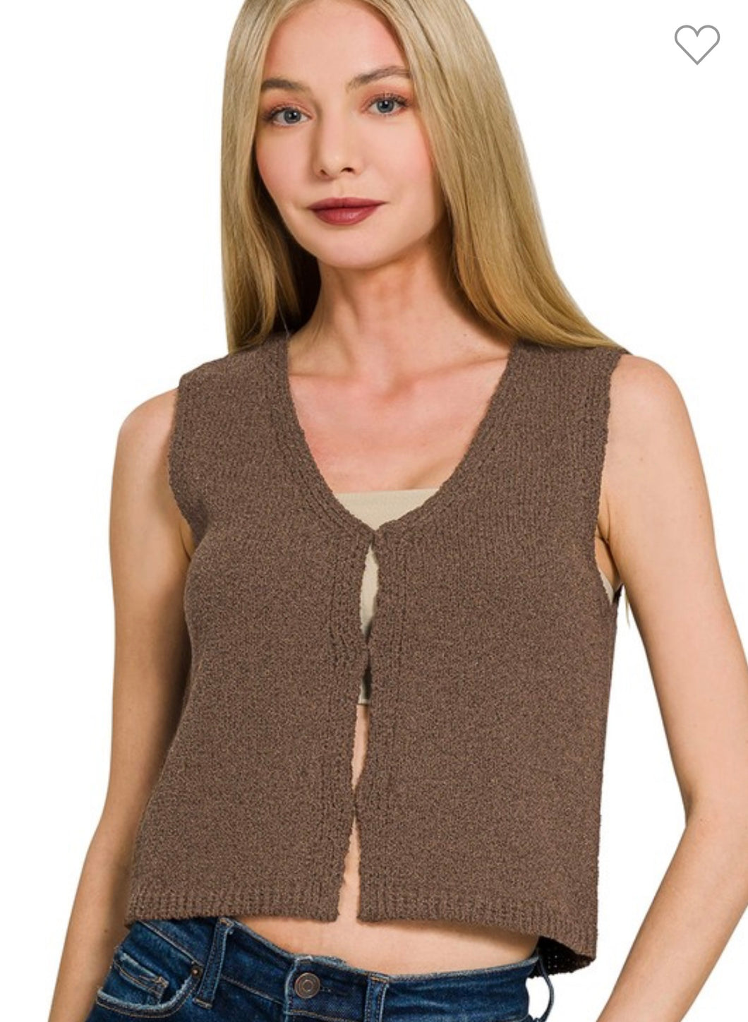 Coco brown knit sweater vest