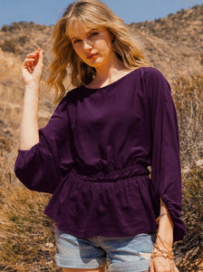 Dark purple long sleeve top