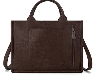 Coffee & cream tooled fringe purse by Trinity Ranch