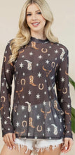Load image into Gallery viewer, Black with saddle brown &amp; cream western mesh
