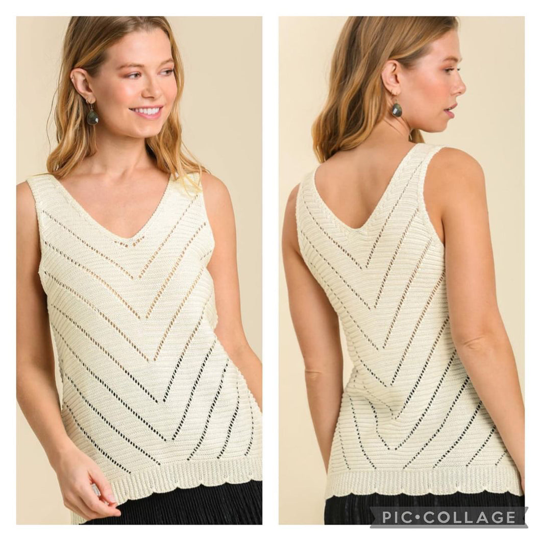 Cream knit tank