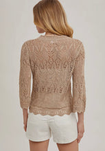 Load image into Gallery viewer, Mocha knit sweater top 3/4 sleeve
